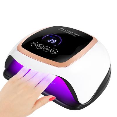 China 168W High Power 168W High Power LCD Gel Nail Polish Curing Two Hands Nail Lamp Quick Cure UV Led UV Dryer for sale