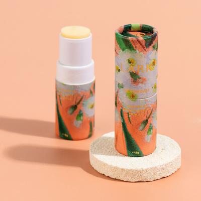 China Recyclable Custom Printing Empty Cardboard Body Balm Container For Packaging Perfume Deodorant Paper Tube for sale