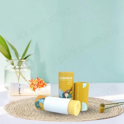 China Recyclable Natural Kraft Lip Balm Deodorant Stick Packaging Lift Up Paper Tube for sale