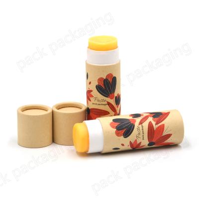 China Recyclable Biodegradable Cardboard Deodorant Stick Packaging Container Food Grade Lip Balm Paper Tube Packaging for sale