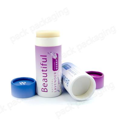 China Recyclable Custom Round Cardboard Lipstick Packaging Container Food Grade Lip Balm Paper Tube Packaging for sale