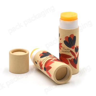 China Recyclable 1Oz Lip Balm Lift Up Paper Tube For Cosmetic Packaging for sale