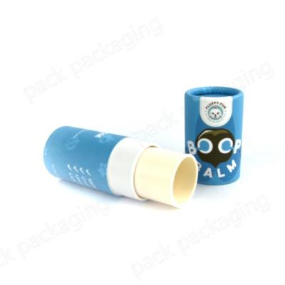 China Recyclable Biodegradable Matte Deodorant Lip Balm Packaging Paper Tube With Plastic Lid for sale