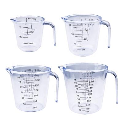 China Sustainable Clear Measuring Cup with Measureme Nesting Stackable Plastic Measuring Cups for sale