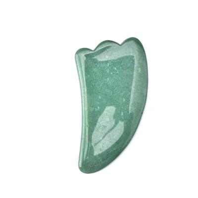 China Body in stock! Hot sale 100% natural green jade stone gua sha aventurine stone massage scraping tool with box for sale