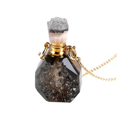 China CLASSIC Natural Fashion Gemstone Lapis Lazuli Perfume Bottle Diffuser Pendant Necklace for sale