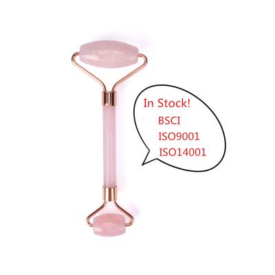 China Hand held in stock! Original factory direct sale rose jade stone rose quartz massage roller for face for sale