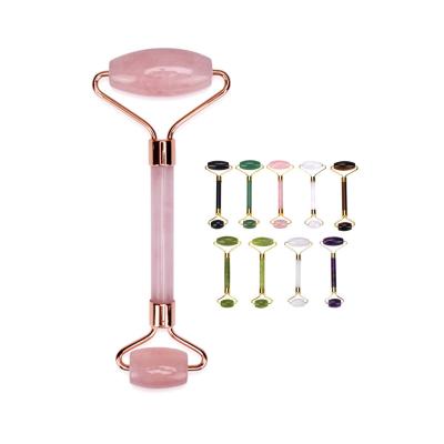 China Hand held in stock! Natural Comfortable Pink Skin Care Premium Liters Beauty Eye Face Roller Massager for sale