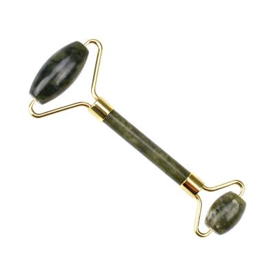 China Handheld green facial roller massager natural jade Stone Jade Stone guasha tools for sale