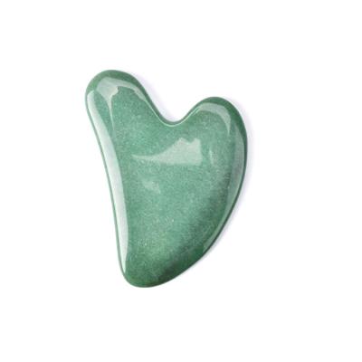 China Factory Sale Dark Green Body Face Body Massager Jade Aventurine Gua Scraping Sha With Box for sale