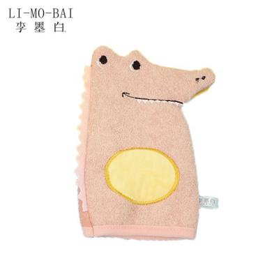 China Factory Directly Sales Animal Bath Gloves Soft Plush Baby Washing Cleaning Glove for sale