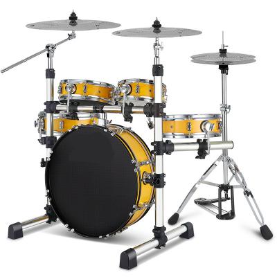 China Wholesale Cheap Jazz Drum Kits Professional Acoustic Drum Set Junior Practice Portable 5Pcs Music Oilpaper Quality for sale