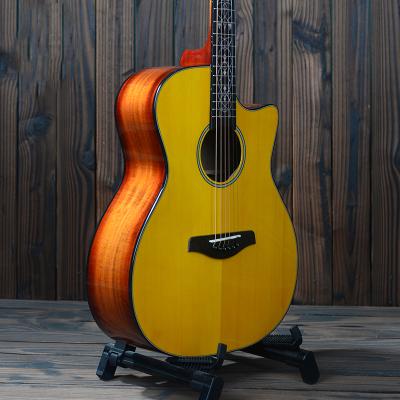 China Wholesale Custom Handmade High Quality Professional Acoustic Guitar Fir Solid Body Folk_Guiter Acoustic Guitar for sale