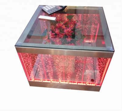 China Charming and morden the RGB to color LED water bubble table KTV office decoration table acrylic bubble wall table and banquet hall for sale