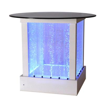 China Charming and Morden White Acrylic Water Bubble Table with Variable Led Lights Partition Home Furniture for sale