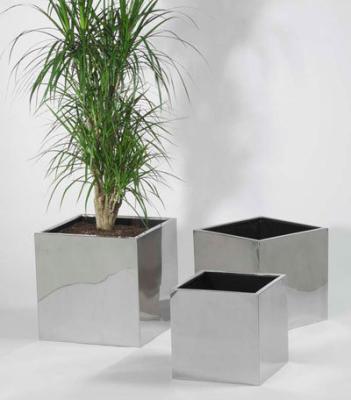 China Modern Rectangular Planter Pot Metal Stainless Steel Flowerpot / Planter Boxes for sale