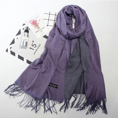 China Long Two Tone Elegant Series Hot Sale 100% Cashmere Scarf Women for sale