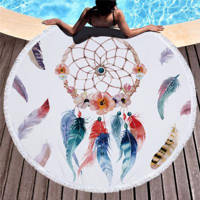 China Supply QUICK DRY Top Rated Factory Sand Free Beach Towel Microfiber Round Beach Towels for sale