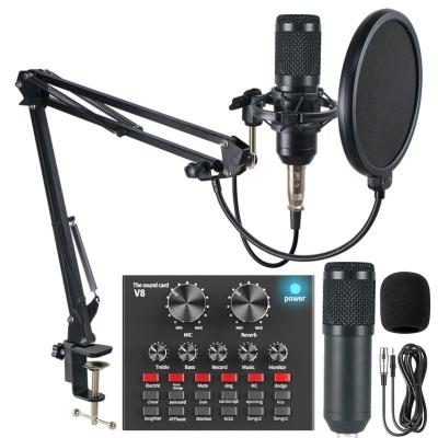 China Professional Dynamic Cable USB Microphone Recording Studio Condenser Mounted Microphone MIC Microfono Desktop Computer Microphone With Stand Set for sale