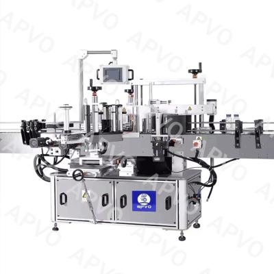 China 80BPM Volledig automatische etiketteringsmachine Dubbelzijdige ronde platte fles etiketteringsmachine Te koop