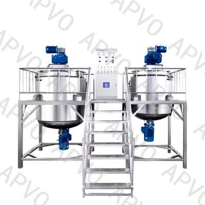 China Customized Liquid Homogenizer Detergent Liquid Making Machine With Two Pots 1000L for sale