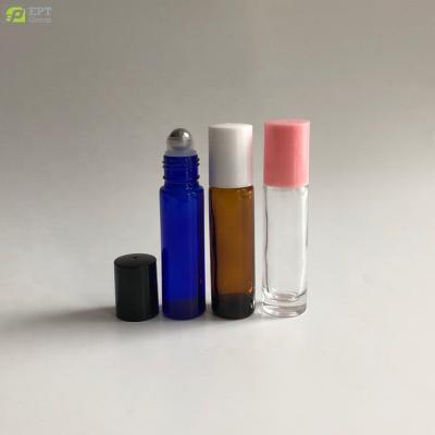 China Personal care 5ml 10ml 15ml rollette personal care amber clear blue glass bottle for perfume oil water floral jar for sale