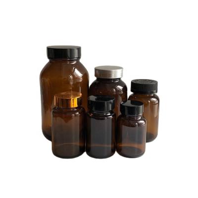 China 60cc 75cc 100cc 120cc 150cc 200cc 250cc 300cc 400cc 500cc Chemical Heavy Glass Medical Packer Bottle Wide Mouth Jar Amber for sale