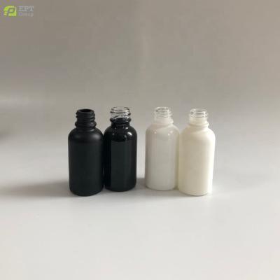 China 5/10/15/20/30/50ml Bottle Opal White Shiny Glass Dropper Bottle Matte Black White Frosted Hemp CBD Oil Pipette Jar for sale