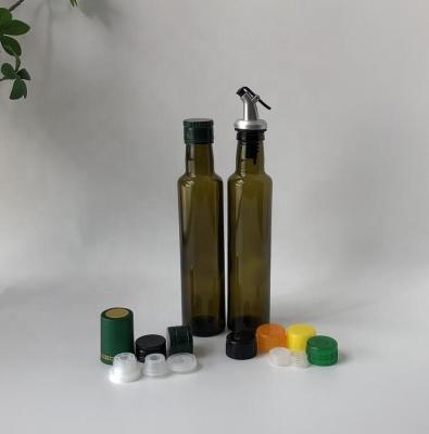 China Dorica Small Food Vacuum Little Bottle 31.5mm Cap Pour 250ml Mini Olive Oil Glass Bottle Wholesale for sale