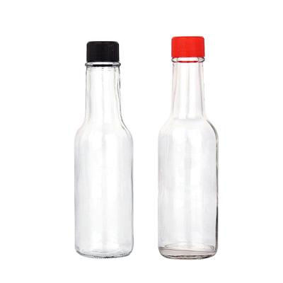 China Dazed Round 5oz Glass Sauce Bottle Bottle With Cap , Hot Sauce Bottle With Cheap Price for sale