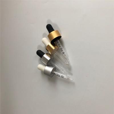 China Glass and plastic packaging 18 410 18 400 20 400 22 400 smooth glass dropper set 66mm pipette matte silver gold black white for sale