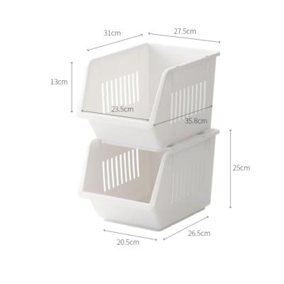 China Viable kitchen can be stacked to accommodate plastic basket storage basket fruit and vegetable shelf WTB-026 for sale