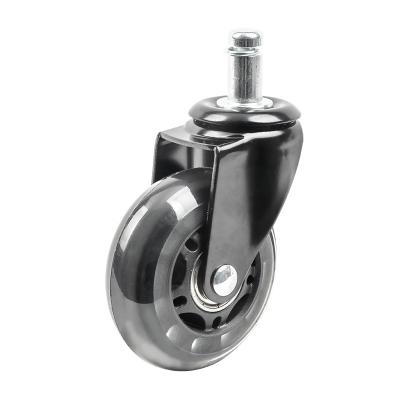 China 2.5 Inch Modern Office PU Black Plating Transparent Chair Swivel Wheels Trailer Ball Casters for sale