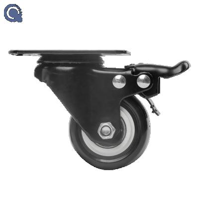 China Free Flat All Swivel Available Size 50-125mm Low Porfile & Shipping Container Casters Wheels With Alloy Brakes Wooden Floor Casters for sale