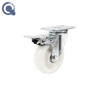 China 2.5 Inch Flat Freestanding Furniture Nylon With Friction Ring Caster Wheels For Trailers Hand Wheel Screw Jack for sale