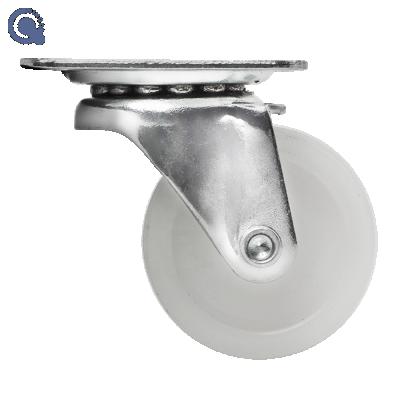 China Factory wholesale price 30mm small flat freewheel pp white caster for wholesale for sale