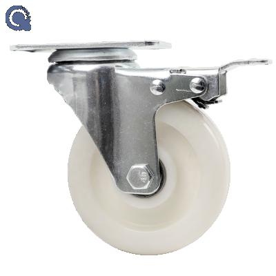 China Factory wholesale price 4in medium duty caster 100mm flat free locking industrial caster wheelsWith best quality for sale