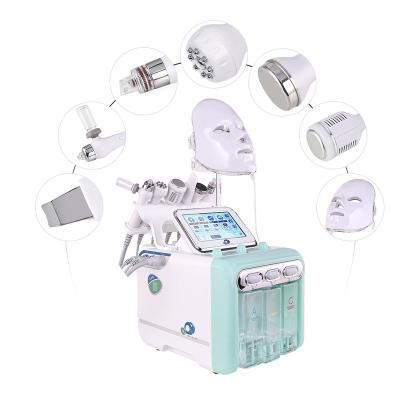 China Portable DEEP CLEANSING 7 In 1 Hydraulic Skin Aqua Hydra Dermabrasion Machine 6 Operation Ultrasonic RF Hydraulic Handles 7Color Led Mask for sale