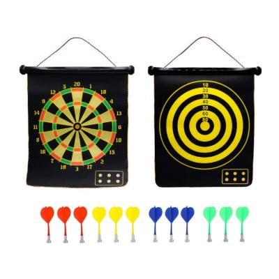 China Durable 17 Inch Magnetic Dartboard Set Double Sides Assembling Targets Dart Board Safety Dart Board Game Toy Dish for sale