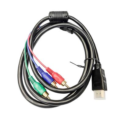 China COMPUTER hdmi to rca cable black hdmi male to 3rca av component video-audio converter adapter for hdtv (NO signal conversion function) for sale