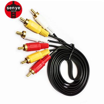 China Factory directly good quality COMPUTER 3RCA to wire gold plated 3 RCA male stereo audio cables cord in stock for sale