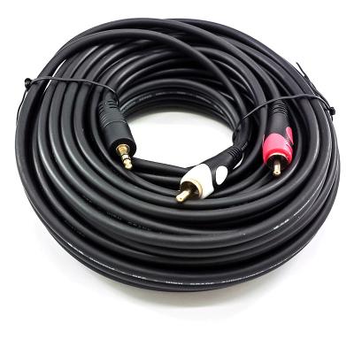 China COMPUTER 20M AUX socket. 2021 Newest 3.5mm To 2*RCA Plug Stereo Audio Cable For Mobile Phone PC Game for sale