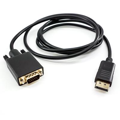 China Computer Senye Cable Hot Sale 6Ft 1.8M Black Jacket Displayport DP to VGA Cables Support 1080P for sale