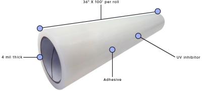 China Transparent 24 *100ft Self Adhesive PE Surface Protection Film Roll For Collision Wrapping for sale