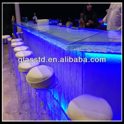 China Making You Feel Cooler Modern Commercial Illumination Glass LED Bar Counter for sale