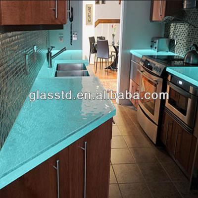 China Making you feel warmer contemporary blue glass quartz countertops for sale