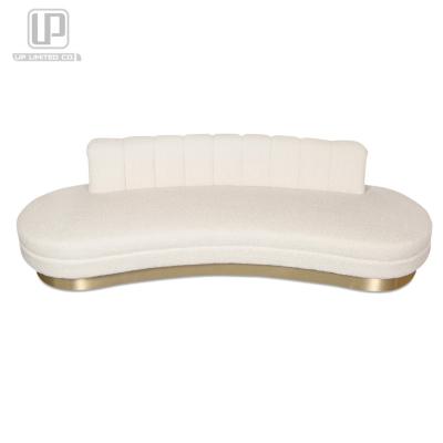 China Modern Faux Sheepskin High End Sofa Large Curved Sofa In White Color Sofa For Living Room for sale