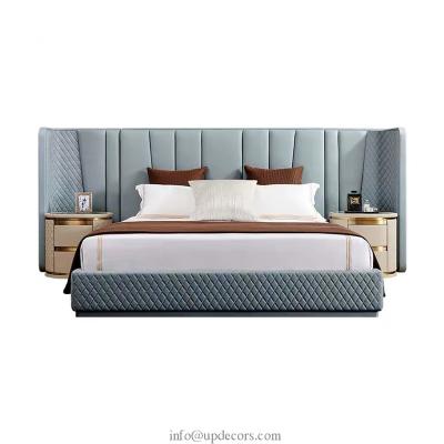 China Double room luxury adjustable headboard home villa bed sleep furniture bedroom furniture moder(size) design bed for sale