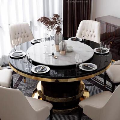 China (Other)Adjustable European Most Popular Susan Dinning Table For Dinning Modern Marble Lazy Room Dining Room Set Design for sale