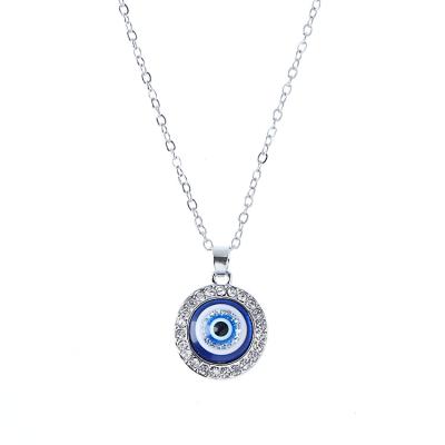 China JOJO Fashion Turkish Crystal Rhinestone Evil Eyes Clavicle Chains Choker Pendant Necklace for Women for sale